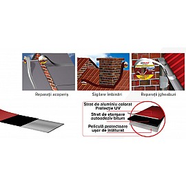 Bandă de etanşare autoadezivă 3mx5cm roșu Izoplast Professional