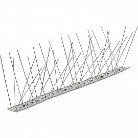 Țepi anti păsări (bandă din inox cu țepi împotriva păsărilor)  lungime 1m, țepi 80mm