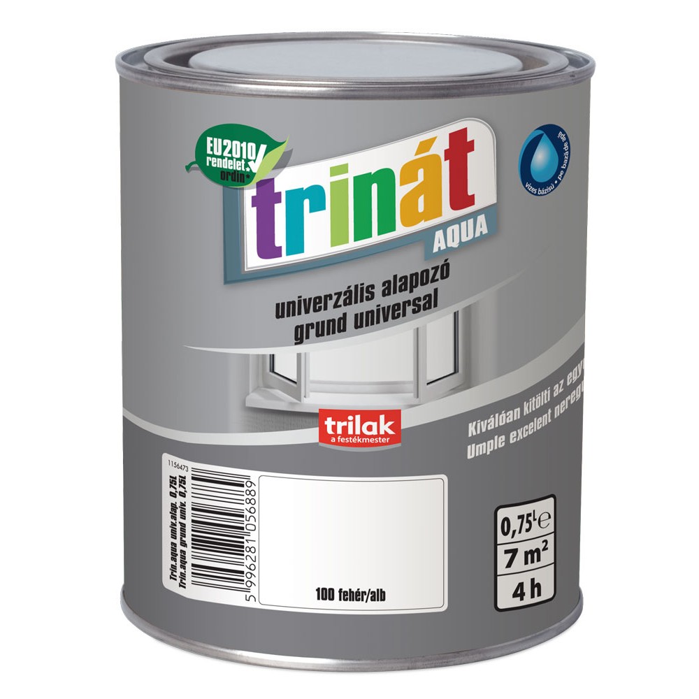 Trinat Aqua grund universal pe bază de apă, alb, pentru inetrior și exterior 0.75l