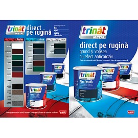 Trinat Metal email direct pe rugină, interior/exterior, pentru fier, oțel, cupru, aluminiu, 0.75l
