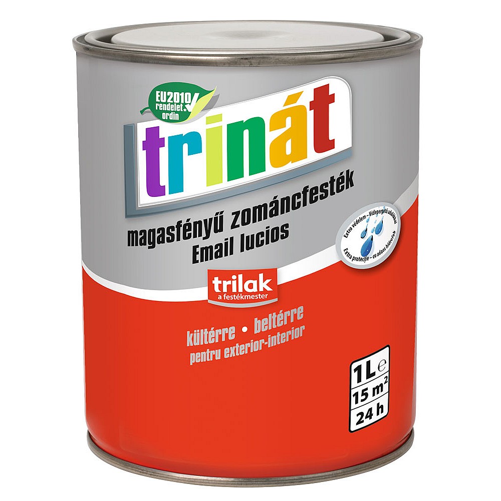 Trinat email lucios flexibil hidrofob 502 maro închis, vopsea pentru interior/exterior 1l, uscare rapidă