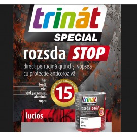 Trinat Special STOP rugină alb RAL 9016 lucios 0.75l, grund și vopsea cu uscare rapidă, vopsea direct pe rugină (rozsdaSTOP), protecție anticorozivă 15 ani