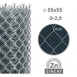 Plasă gard împletită zincată, H 1.2m, diametru sârmă 2mm, ochi 55x55mm, rolă 10m
