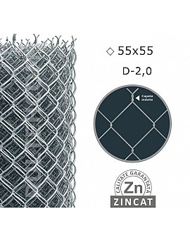 Plasă gard împletită zincată, H 1.2m, diametru sârmă 2mm, ochi 55x55mm, rolă 10m 