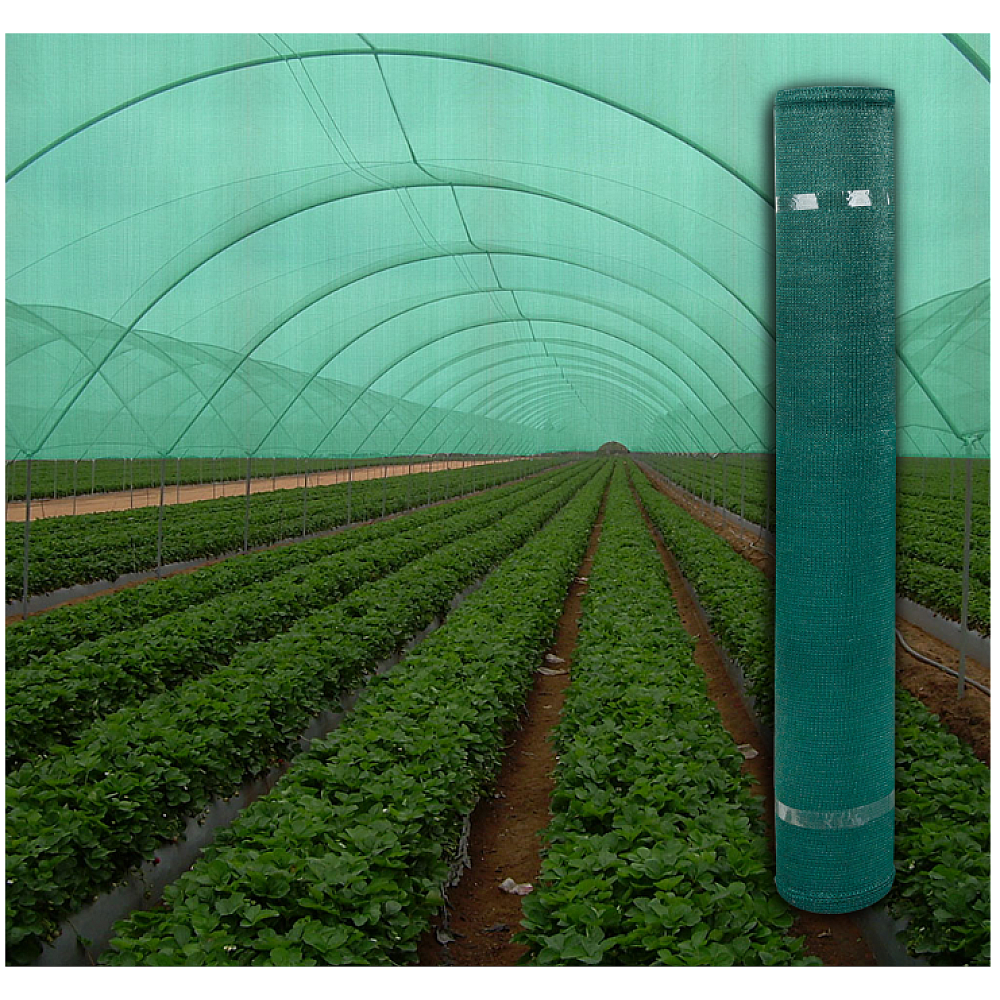 Plasă umbrire verde 35% cu protecție UV 2x10m, pentru sere, solarii, păsări, animale, protecție garduri/clădiri