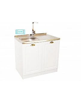 Mască pentru chiuvete bucătărie Square mdf alb 80cmx80cmx50cm