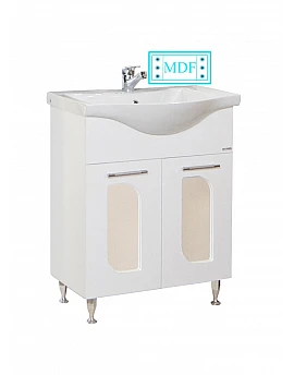 Mobilier baie bază și lavoar seria 110 - 65cm alb cu oglinzi