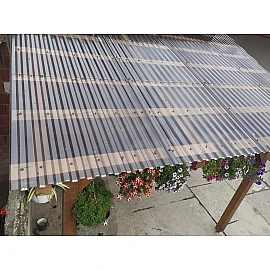 Placă din policarbonat compact/solid 3000mm x 1060mm x 1mm, cu profil trapez, clar (transparent)