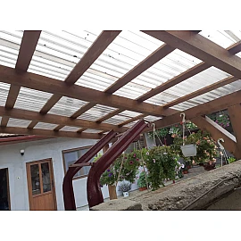 Placă din policarbonat compact/solid 3000mm x 1060mm x 1mm, cu profil trapez, clar (transparent)