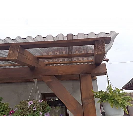 Placă din policarbonat compact/solid 3000mm x 1060mm x 1mm, cu profil trapez, clar (transparent)