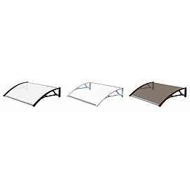 Copertină Bari, braț aluminiu de 0.8m, model de bază, policarbonat solid 4mm, diferite lățimi de copertină și culori
