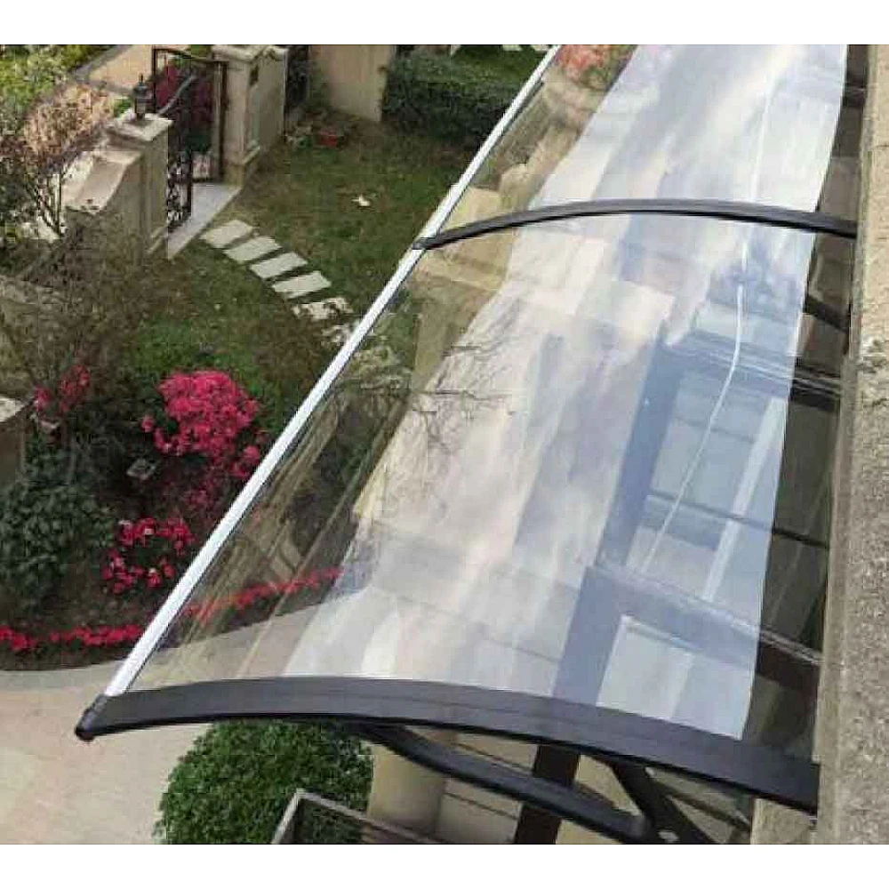 Copertină Bari, braț aluminiu de 0.8m, model de bază, policarbonat solid 4mm, diferite lățimi de copertină și culori