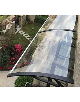 Copertină Bari, braț aluminiu de 0.8m, model de bază, policarbonat solid 4mm, diferite lățimi de copertină și culori