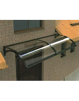 Copertină Como cu jgheab de apă, braț aluminiu de 1m, model de bază, policarbonat celular 6mm, diferite lățimi de copertină și culori