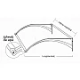 Extensie copertină Como cu jgheab de apă, braț aluminiu de 1m, policarbonat solid 4mm, diferite lățimi și culori