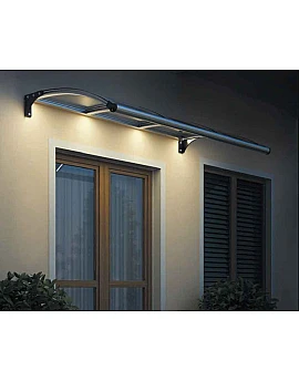 Copertină Roma cu iluminare LED, braț aluminiu de 1m, policarbonat solid 4mm, diferite lățimi de copertină și culori