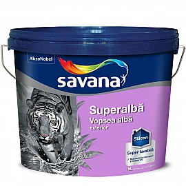 Savana vopsea superalbă pentru exterior cu silicon 15l (25kg), aspect mat