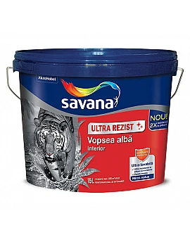 Savana Ultrarezist vopsea ultralavabilă albă pentru interior 15l (25kg)