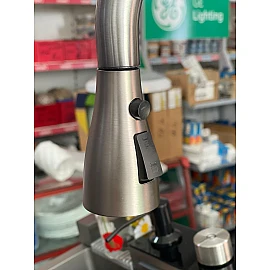Chiuvetă bucătărie inox satin HD7550 multifuncțională (baterie cu 3 moduri de curgere, consolă din sticlă,  2 tăvițe de scurgere, tocător din lemn, spălător de pahare, dozator detergent de vase)
