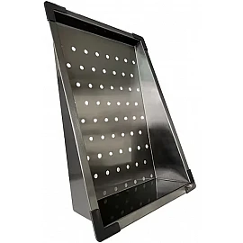 Chiuvetă bucătărie inox satin HD7550 multifuncțională (baterie cu 3 moduri de curgere, consolă din sticlă,  2 tăvițe de scurgere, tocător din lemn, spălător de pahare, dozator detergent de vase)