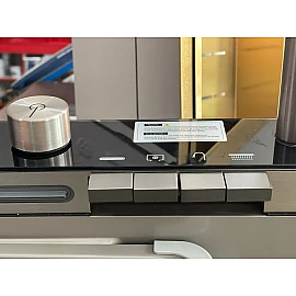 Chiuvetă bucătărie inox satin HD7550 multifuncțională (baterie cu 3 moduri de curgere, consolă din sticlă,  2 tăvițe de scurgere, tocător din lemn, spălător de pahare, dozator detergent de vase)