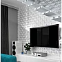 Panou decorativ 3D din polistiren pentru perete sau tavan, 60cm x 60cm, grosime 3cm, model BOW