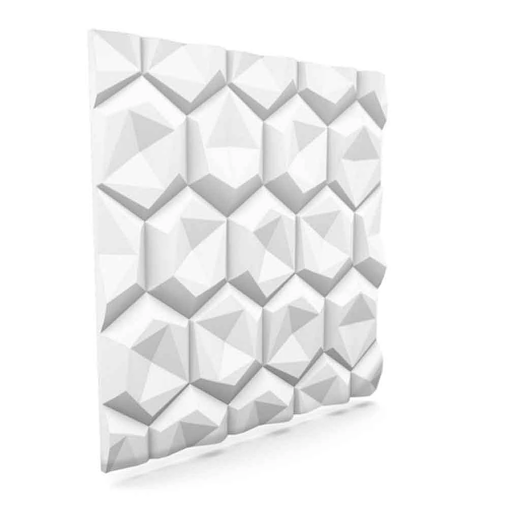 Panou decorativ 3D din polistiren pentru perete sau tavan, 60cm x 60cm, grosime 3cm, model HEXAGON