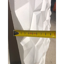 Panou decorativ 3D din polistiren pentru perete sau tavan, 60cm x 60cm, grosime 3cm, model HEXAGON
