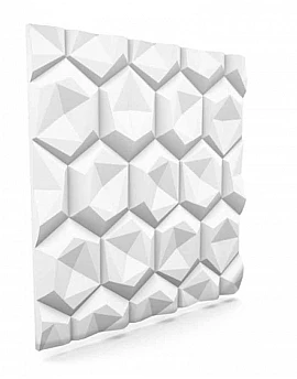 Panou decorativ 3D din polistiren pentru perete sau tavan, 60cm x 60cm, grosime 3cm, model HEXAGON