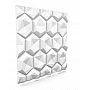 Panou decorativ 3D din polistiren pentru perete sau tavan, 60cm x 60cm, grosime 3cm, model HEXAGON