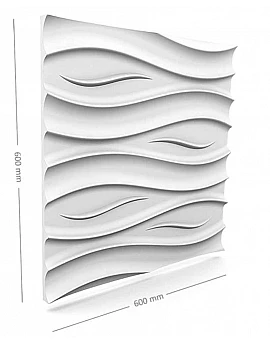 Panou decorativ 3D din polistiren pentru perete sau tavan, 60cm x 60cm, grosime 3cm, model OCEAN