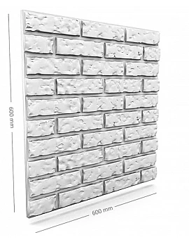 Panou decorativ 3D din polistiren pentru perete sau tavan, 60cm x 60cm, grosime 3cm, model OLD BRICK