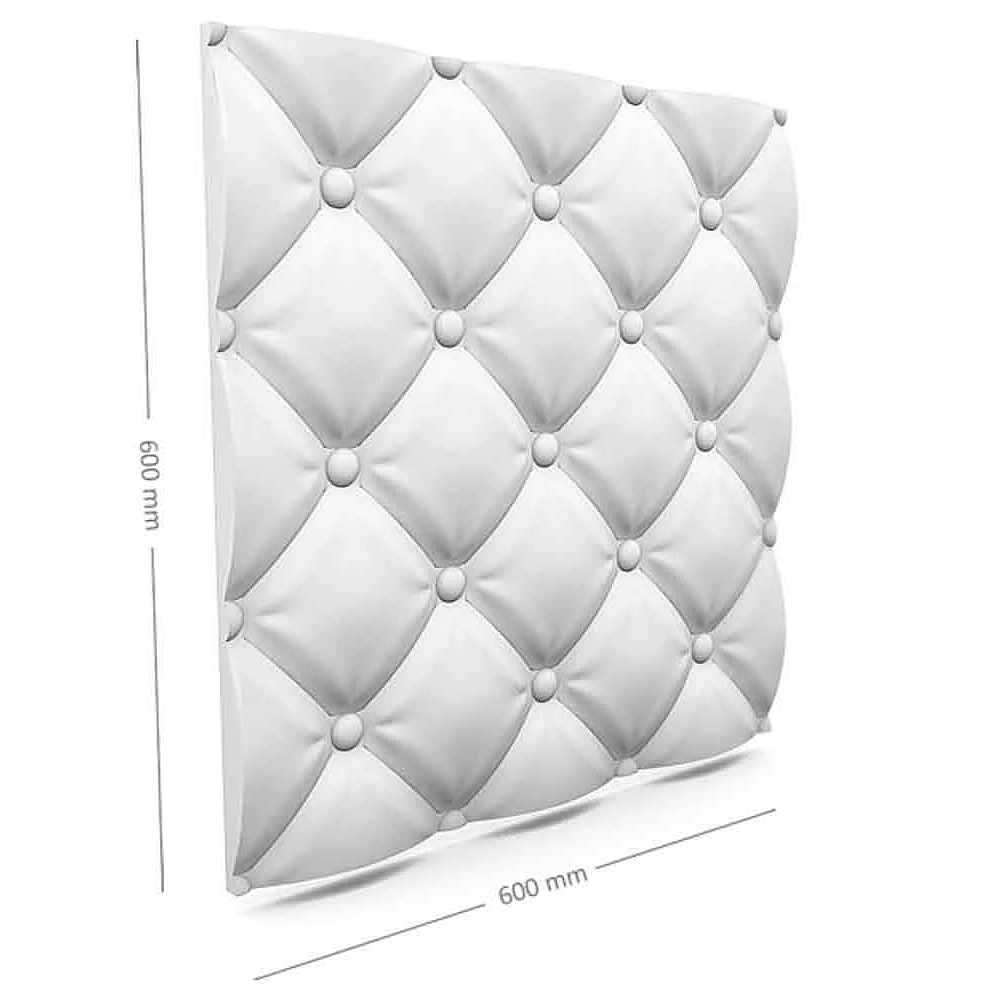 Panou decorativ 3D din polistiren pentru perete sau tavan, 60cm x 60cm, grosime 3cm, model PILLOW