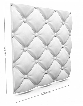 Panou decorativ 3D din polistiren pentru perete sau tavan, 60cm x 60cm, grosime 3cm, model PILLOW