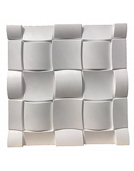 Panou decorativ 3D din polistiren pentru perete sau tavan, 60cm x 60cm, grosime 3cm, model RUBIK