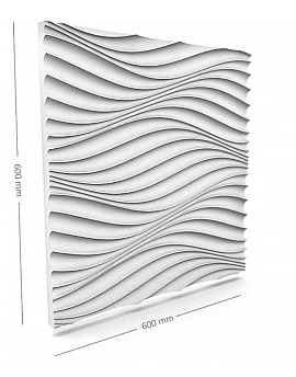 Panou decorativ 3D din polistiren pentru perete sau tavan, 60cm x 60cm, grosime 3cm, model WIND