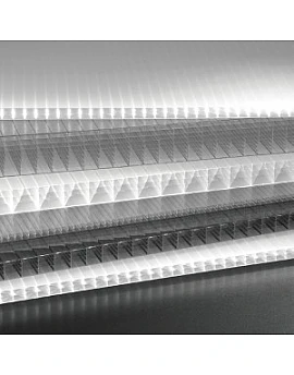 Placă policarbonat celular 4mm, 2 pereți, transparent 2.1mx6m (12.6mp/placă), protecție UV pe o parte