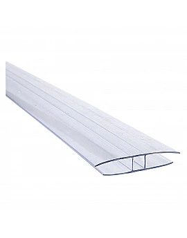 Profil H îmbinare policarbonat 10mm transparent 6ml/buc