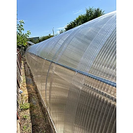 Policarbonat pentru sere 1.06m x 2m, placă policarbonat compact/solid ondulat 30/10, grosime 1mm, protejat UV, transparent-clar (preț/buc)