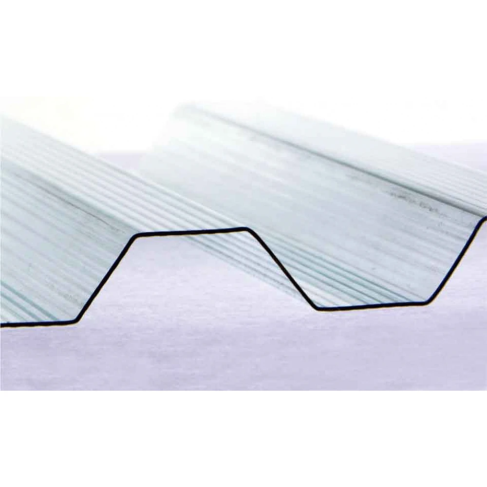 Placă din policarbonat compact/solid 3000mm x 1060mm x 1mm, cu profil trapez, clar (transparent)