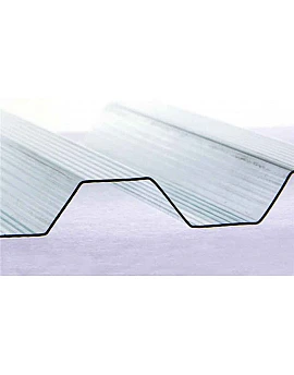 Placă din policarbonat compact/solid 2000mm x 1060mm x 1mm, cu profil trapez clar/transparent