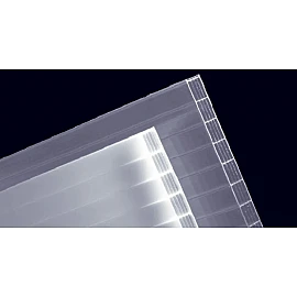 Placă policarbonat celular 8mm, 2 pereți, transparent (clar) 2.1mx6m (12.6mp/placă), protecție UV pe o parte