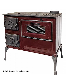 Sobă de metal pentru gătit Fantazia maro, putere 6kW