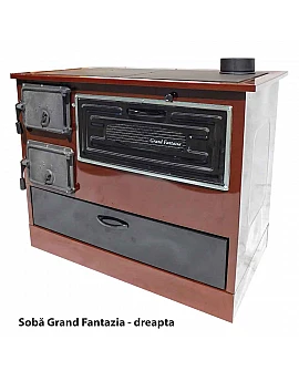 Sobă de metal pentru gătit Grand Fantazia maro, putere 7,5 kW