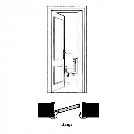 Ușă interior HDF 2050mm x 660mm cu geam, pregătită pentru vopsit, deschidere dreapta sau stânga