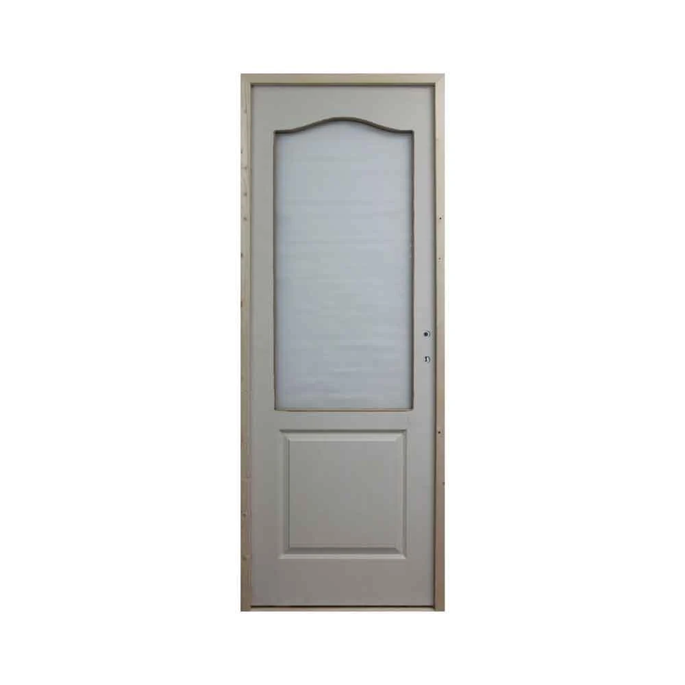 Ușă interior HDF 2050mm x 660mm cu geam, pregătită pentru vopsit, deschidere dreapta sau stânga