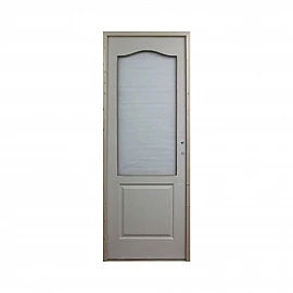 Ușă interior HDF 2050mm x 660mm cu geam, pregătită pentru vopsit, deschidere dreapta sau stânga