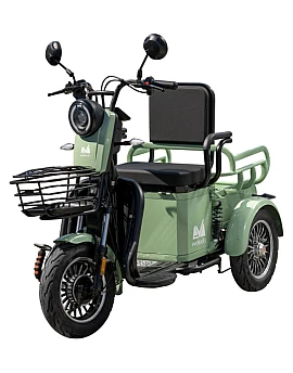 Evotools Triciclu Electric Persoane TRP500 Deceneu culoare verde, viteză limitată la 25km/h