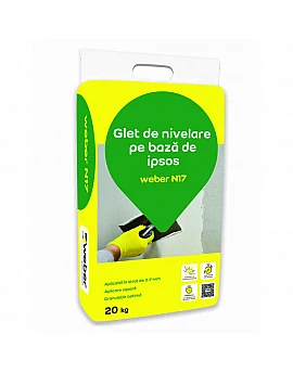 Weber N17 Glet alb pe bază de ipsos, pentru egalizare, 20kg
