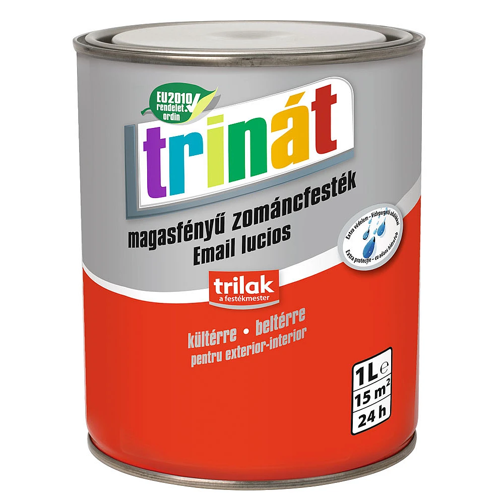 Trinat email lucios flexibil hidrofob 200 gri, vopsea pentru interior/exterior 1l, uscare rapidă